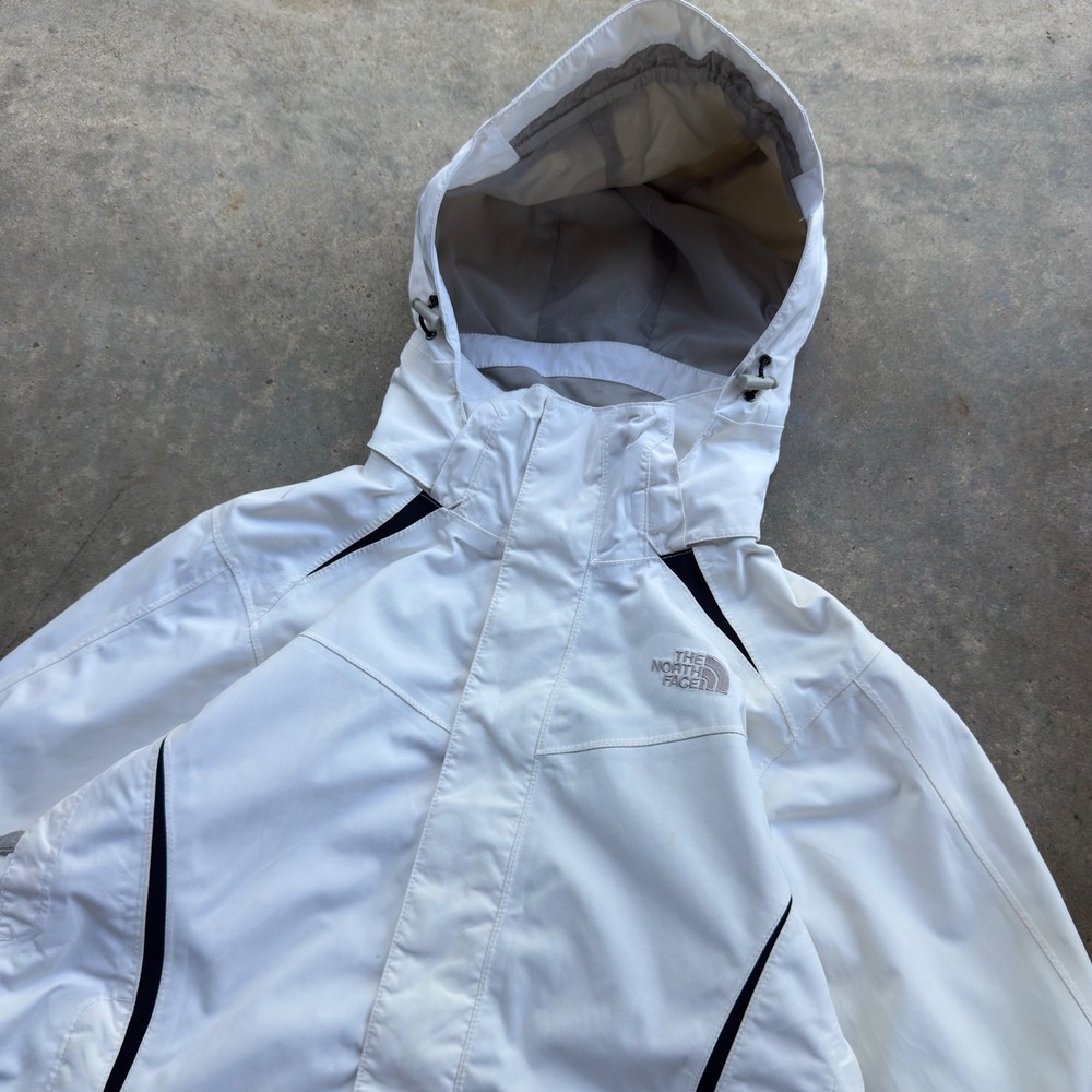 Vintage Y2K The North Face HyVent Shell Jacket Gorpcore White Medium (k4)